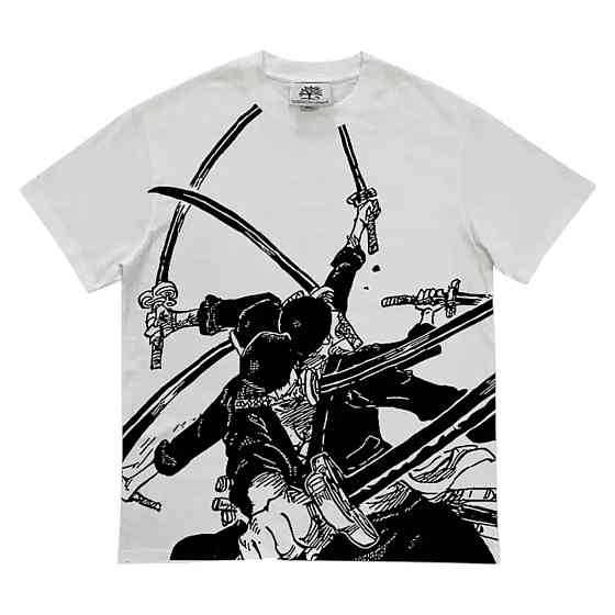 Футболка чоловіча з принтом аніме Ван Піс Ророноа Зоро Гсм оверсайз (S/M/L) Черний Дніпро