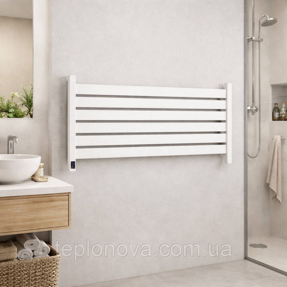 Електрична сушарка для рушників NAVIN Largo 1100х500 Sensor з Wi-Fi, широкий правосторонній, білий оксамит Чернівці - фото 3