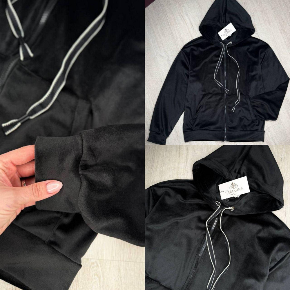 Женская базовая теплая сопка с капюшоном двухсторонний велюр ( Турция) Одесса - изображение 1