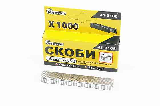 Скоби 6мм, R53, к-кт 1000шт 41-0106 Київ