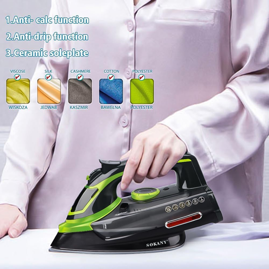 Электрический утюг SK-11015 2400 Вт с паром, резервуар 380 мл, регулируемый пар, шнур 360° Одесса - изображение 4