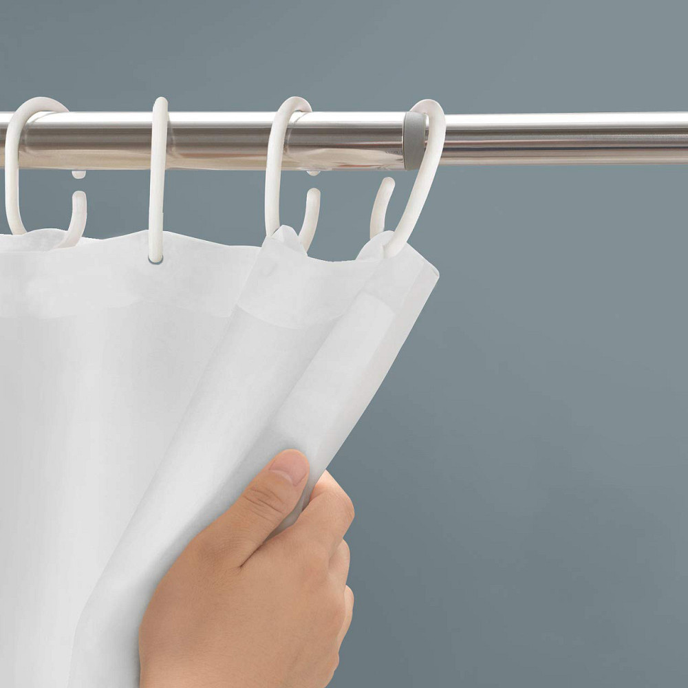 Шторка для ванны из полиэстера водонепроницаемая Bathlux 180x180 см с кольцами, занавеска для ванной комнаты Каменец-Подольский - изображение 5