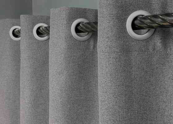 Комплект штор на люверсах VR-Textil Блэкаут двусторонний ASHEN NIGHT № 1851ш Серый 150х270 см 2 шт (37-0291) Киев