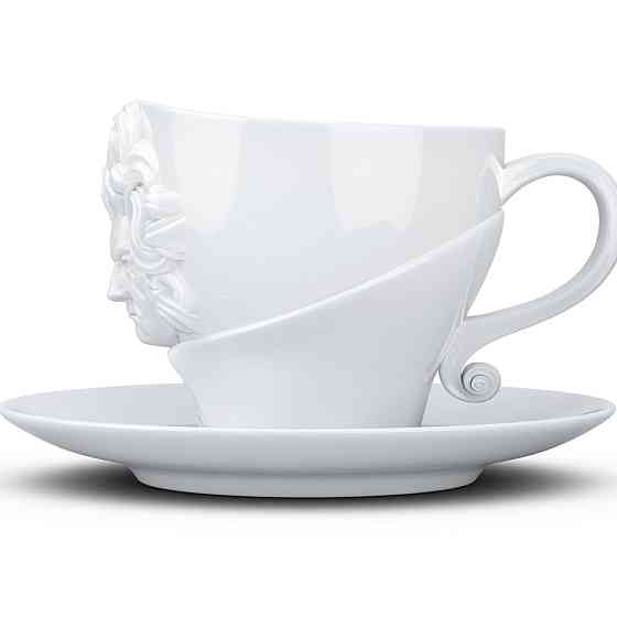 Чашка з блюдцем Tassen Людвіг ван Бетховен (260 мл) порцеляна Білий Вінниця