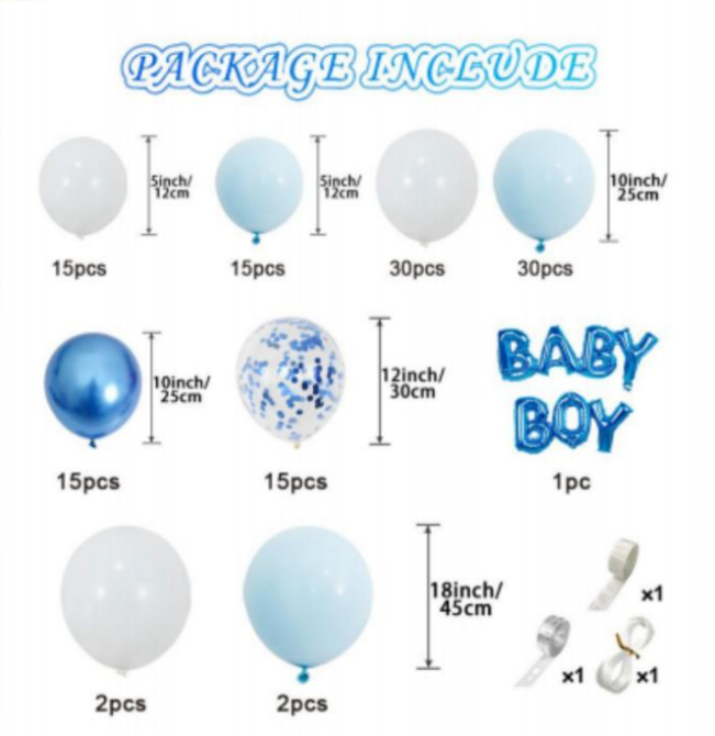 Набір повітряних куль для вечірки Baby Boy Кам'янець-Подільський - фото 6