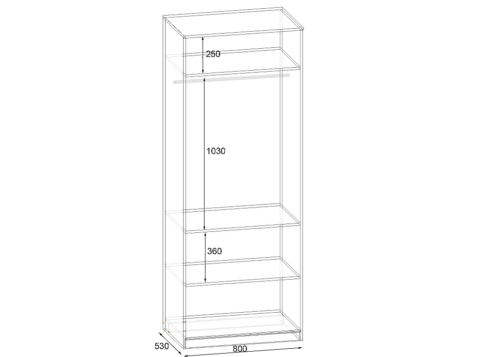 Шкаф Favorit F-14, Дуб Шамоні Світлий, 800х530х2100 Львов - изображение 3