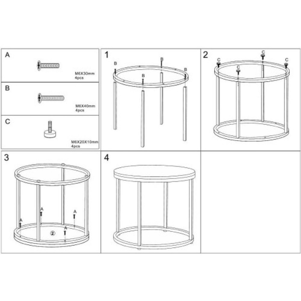 Журнальний столик DION чорний ефект мармуру/чорний (комплект) Киев - изображение 2