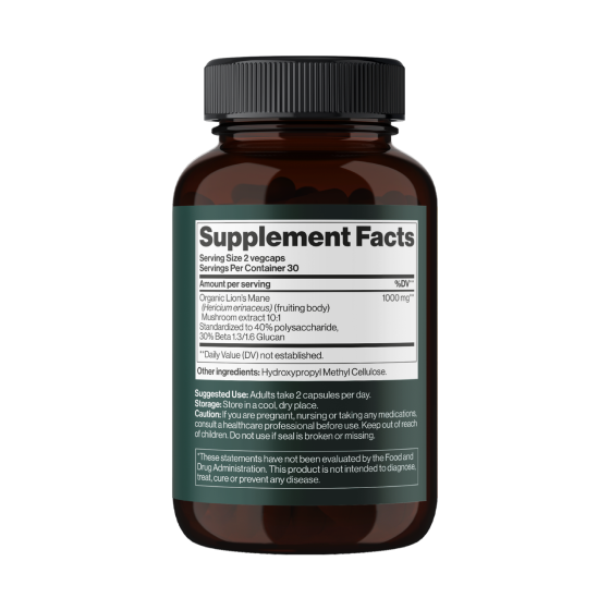 Lion's Mane Mushroom 1000 mg - 60 vegcaps (10+2 в подарунок!) Київ