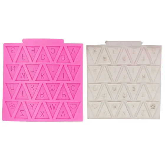 Молд силіконовий Англійський алфавіт 100 на 104 мм рожевий Київ