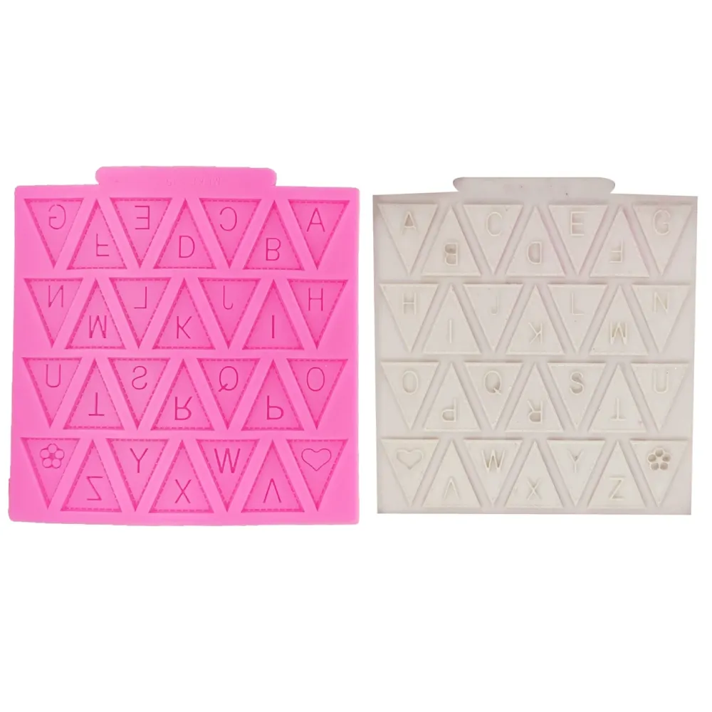 Молд силіконовий Англійський алфавіт 100 на 104 мм рожевий Київ - фото 6