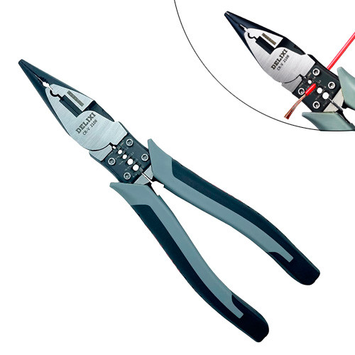 Плоскогубцы комбинированные 7&quot; многофункциональные 1.5-6мм2, 190мм, Delixi Винница - изображение 1