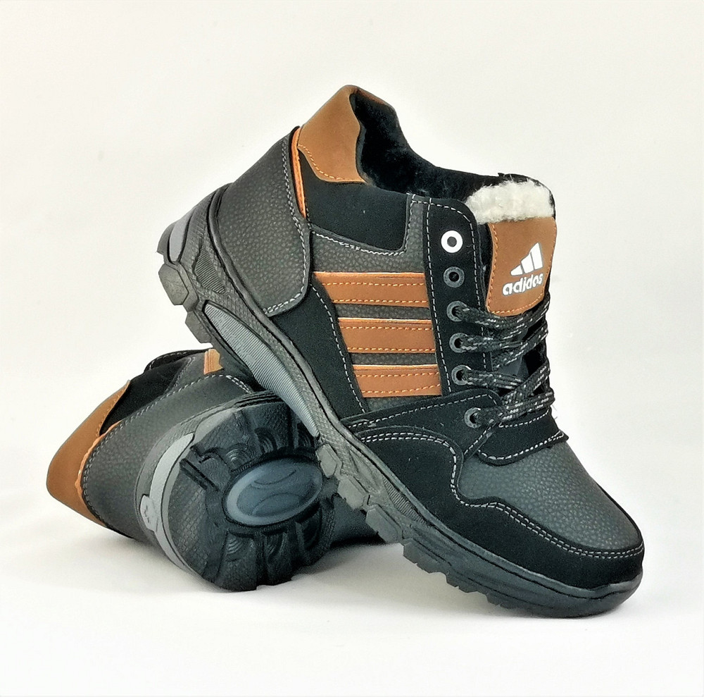 Зимние Кроссовки Adidas Мужские Ботинки с Мехом Чёрные Адидас (размеры: 40,41) Видео Обзор Днепр - изображение 4
