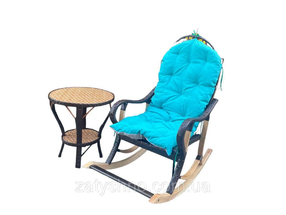 Комплект мебели плетеной из лозы кресло-качалка со столиком Киев - изображение 8