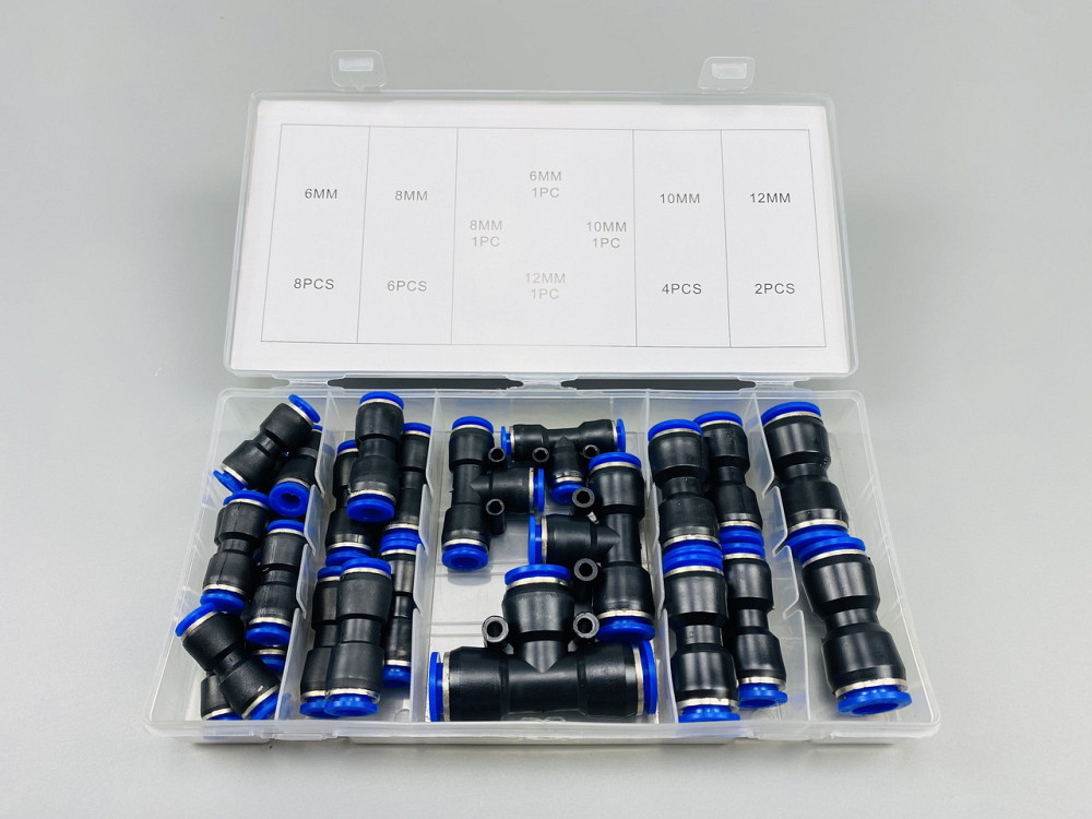 Фітинги типу Т-подібний 3-сторонній вихід пневматичний PE Tee трубний фітинг набір 24 шт (6, 8, 10, 12 мм) Мукачево - фото 9