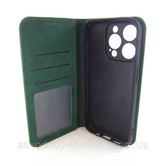 Чехол книжка iPhone 15 Pro Защита камеры (зеленый) Одесса