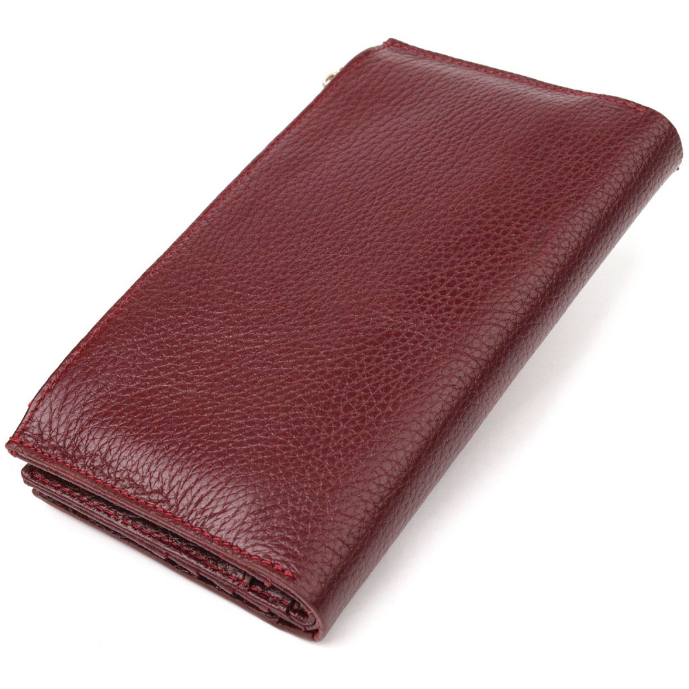 Вертикальный кошелек для женщин из натуральной кожи CANPELLINI 21645 Бордовый Киев - изображение 2