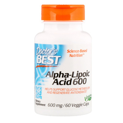Антиоксидант Doctor's Best Альфа-ліпоєва кислота, Alpha-Lipoic Acid, 600 мг, 60 капсул (DRB-00133) Вінниця - фото 1