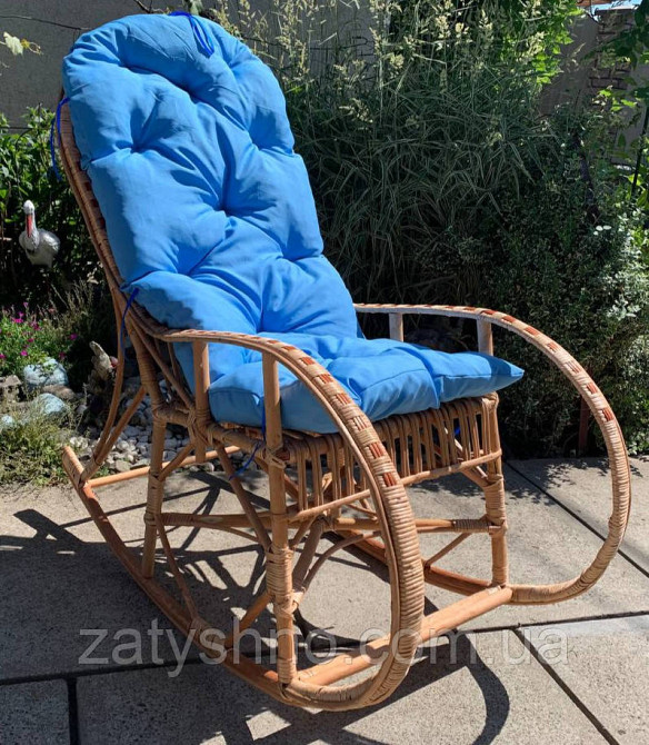 Кресло-качалка с накидкой плетеное из лозы Киев - изображение 3