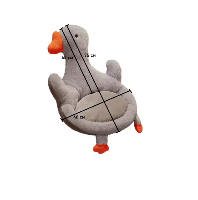 М'яка плюшева подушка Качка (Сіра) Вінниця - фото 8