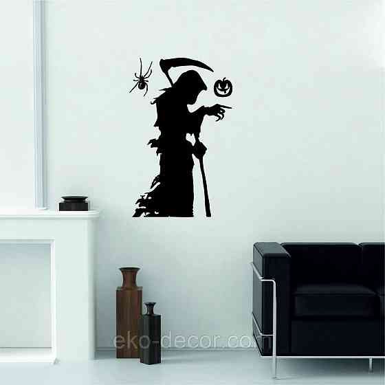 Декоративне настінне Панно «Смерти з косою», Декор на стіну 70*45 см, Чорний Київ