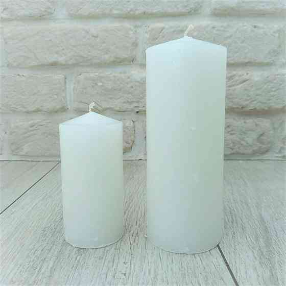 Свеча хозяйственная парафиновая 10×5 см (160 г) — белая толстая свеча для дома, декора и освещения Харьков