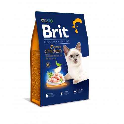 Корм сухой Brit Premium Cat by Nature Indoor для взрослых домашних кошек с курицей 8 кг Киев