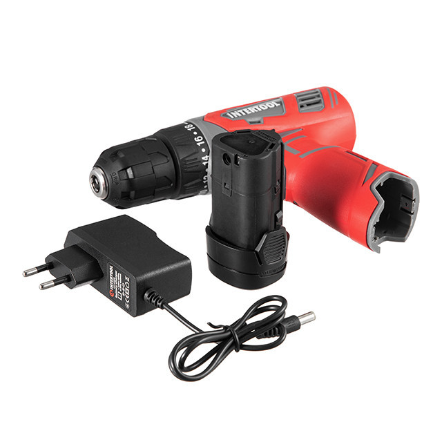 Дриль-шурупокрут акумуляторний 12 В, 30 Nm, 0-350/0-1300 об/хв., 0.8-10 мм, 1.5 Аг INTERTOOL DT-0310 Київ - фото 10