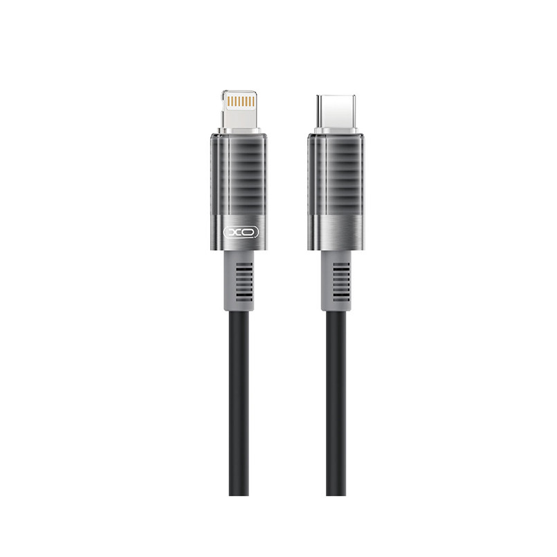 Кабель XO Brushed Silicone USB to Lightning 6A 1м чорний Львів - фото 1