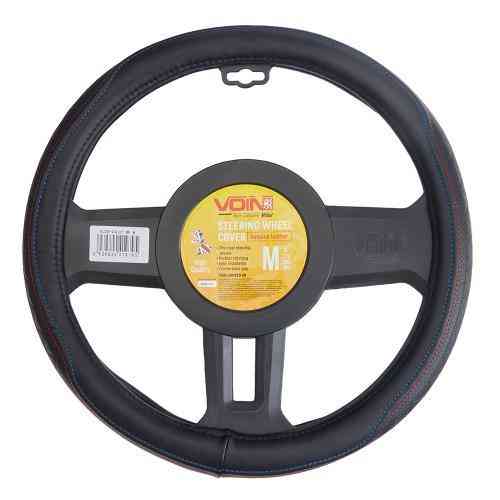 Чохол на кермо VLOD-24LC7 BK M, шкіра, чорний, один шов, бокове оздоблення Харків