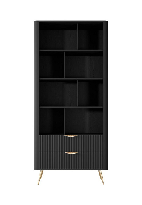 Стелаж Perfect Home Ланте / Lante 2S з 2 шухлядами і золотими ніжками Чорний (PFH-091189) Дніпро - фото 5