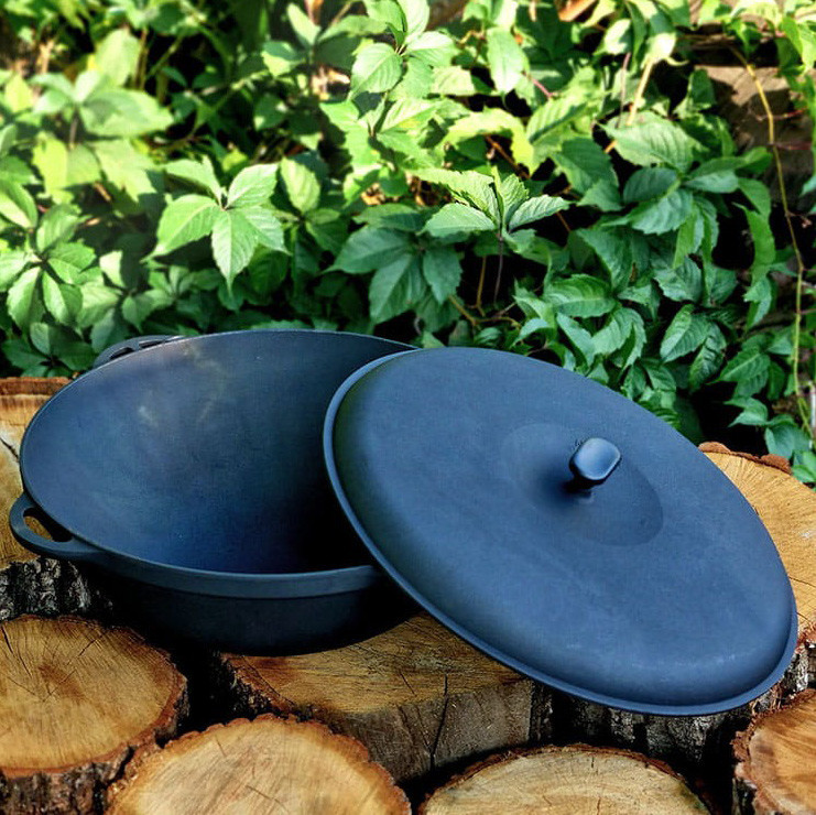 Казан татарський чавунний з кришкою «Сітон» 12 літрів преміум для багаття Київ - фото 2