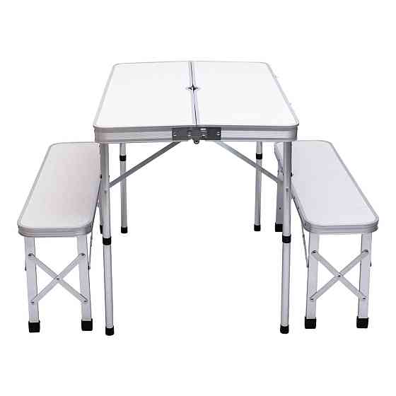 Комплект туристичний стіл + 2 лавки складні меблі Білий Lugi JY-9060W Київ
