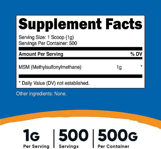 Метилсульфонілметан Nutricost MSM Unflavored 500 g Луцьк