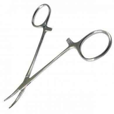 Зажим медицинский изогнутый 125 мм р\ч 20 мм З-121 