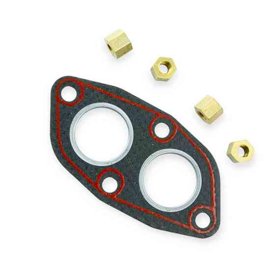 Прокладка труби (штанів) ЗАЗ 1102, 1103, 1105 Таврія, Sens з герметиком, гайки СБК приймальний Мукачево