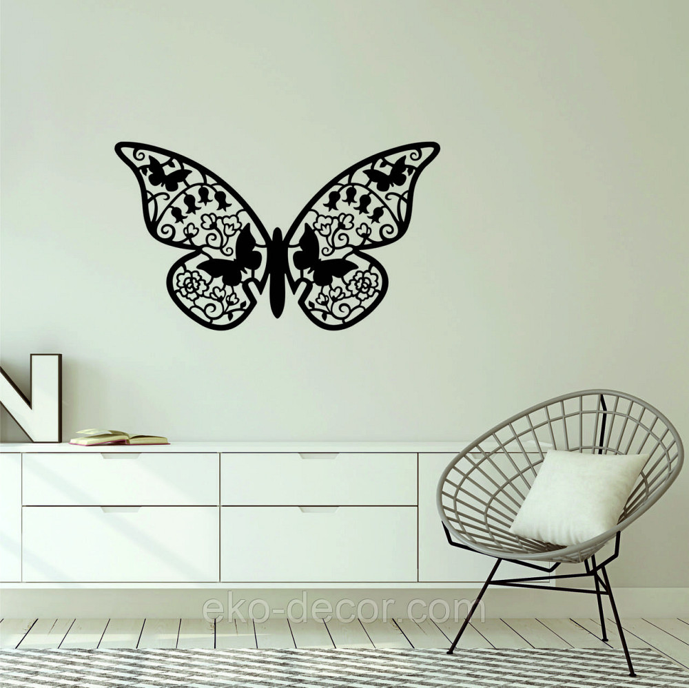 Декоративне настінне Панно  «Метелик» , Декор на стіну 70*40 см, Чорний Київ - фото 8