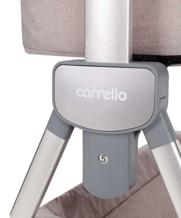 Дитяче ліжечко Carrello Aria CRL16402 Cream Beige приставне з люлькою кошиком 4 колеса метал каркас Кривий Ріг