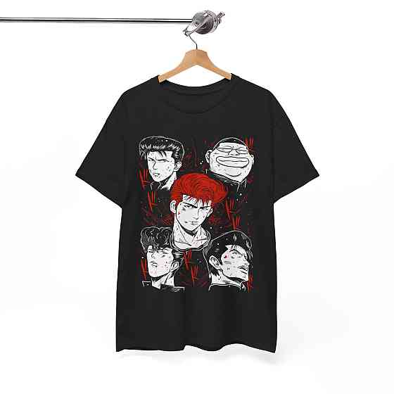 Футболка для хлопчика з аніме принтом Аніме Баскетбалл Слам Дунк оверсайз (зріст від 165 до 180) Чорний AnimeJ0429m Дніпро