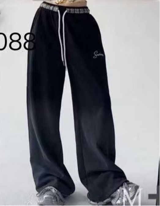 Теплые широкие спортивные штаны  для девочки подростка на 8,9,10,11,12 лет Николаев - изображение 1