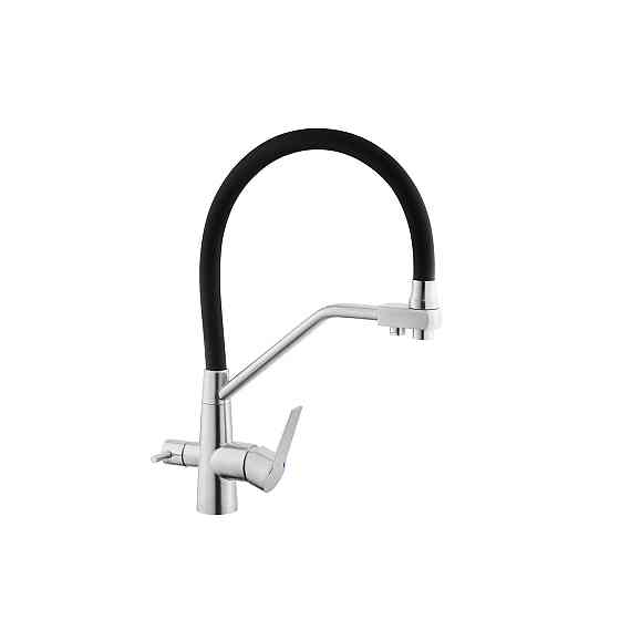 Змішувач для кухні з підключенням до фільтра Kroner KRP Edelstahl Klassisch - ESG03817BLK чорний Київ
