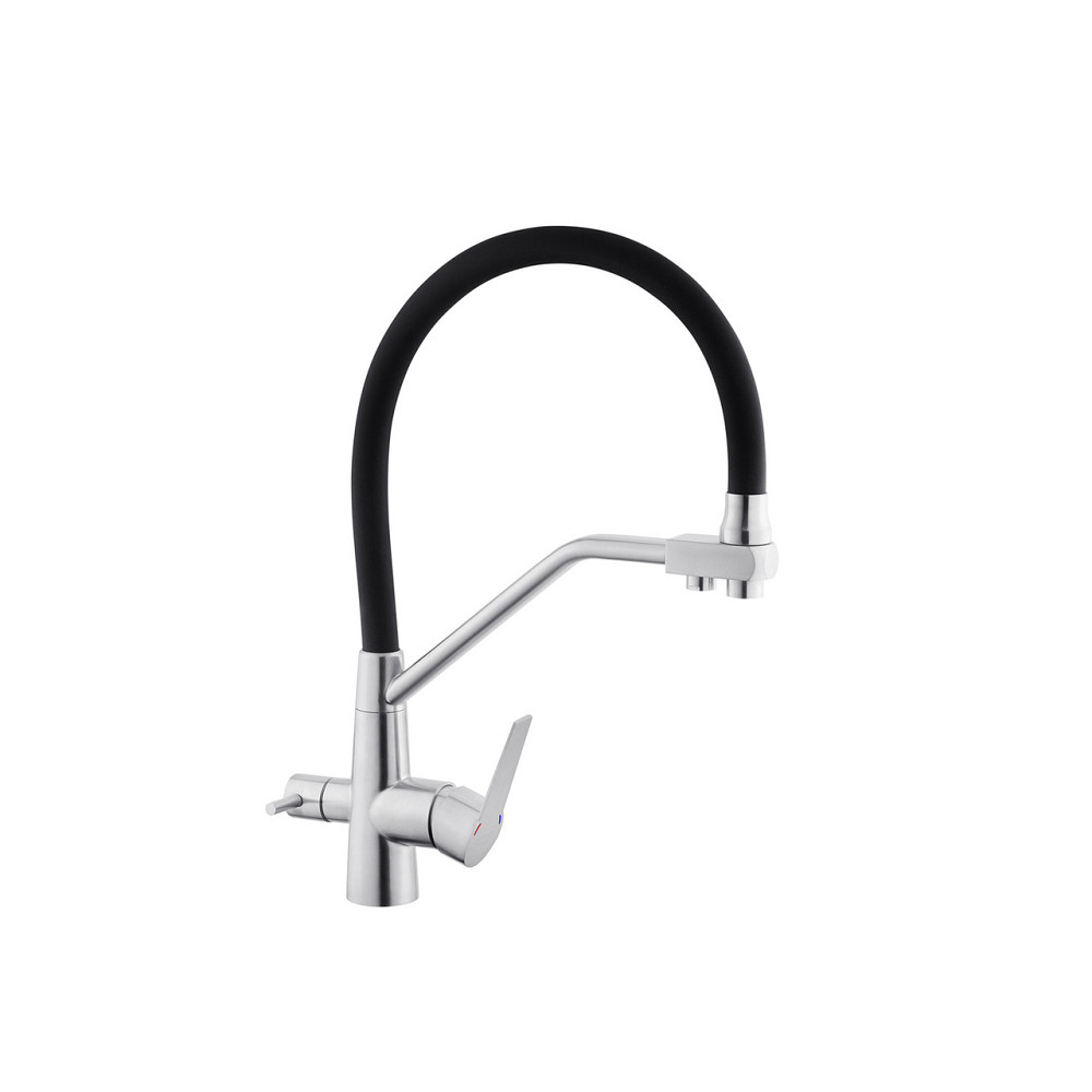 Змішувач для кухні з підключенням до фільтра Kroner KRP Edelstahl Klassisch - ESG03817BLK чорний Київ - фото 4