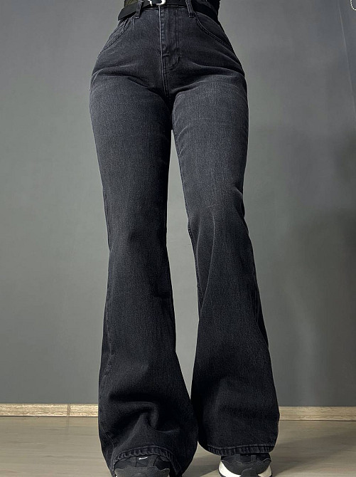 Джинсы женские Cracpot 1563 клеш mom flare с ремнем черные, черный, 27, 27, 74 см, 102 см Киев - изображение 18