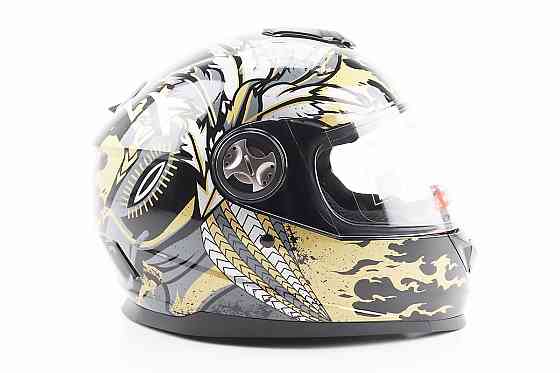 Шолом інтеграл, закритий BLD-М65 S (55-56см), ЧОРНИЙ/ЗОЛОТИСТО-СІРИЙ "Totem" Київ