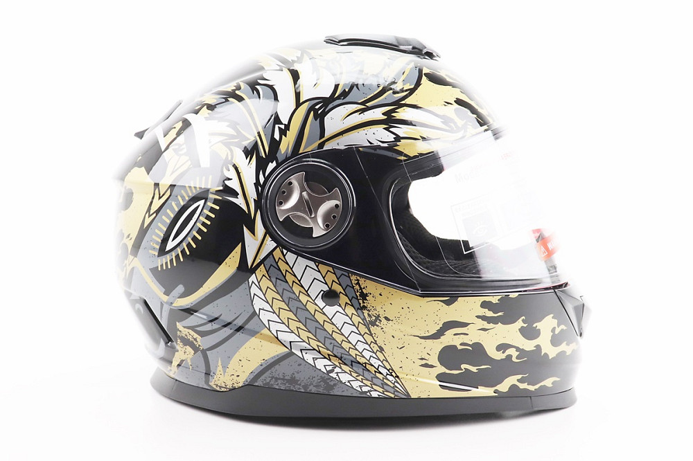 Шолом інтеграл, закритий BLD-М65 S (55-56см), ЧОРНИЙ/ЗОЛОТИСТО-СІРИЙ "Totem" Київ - фото 3