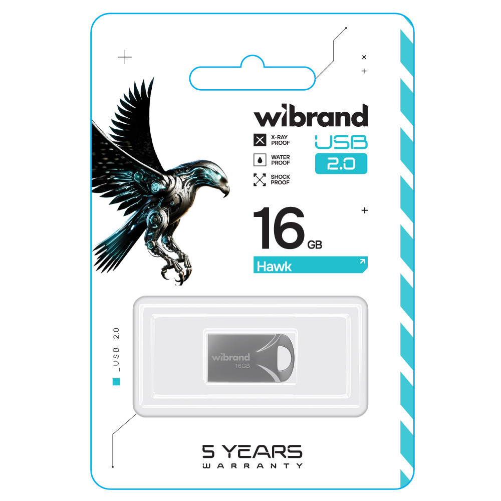 Флеш-накопичувач Wibrand USB 2.0 Hawk 16Gb Silver Київ - фото 2