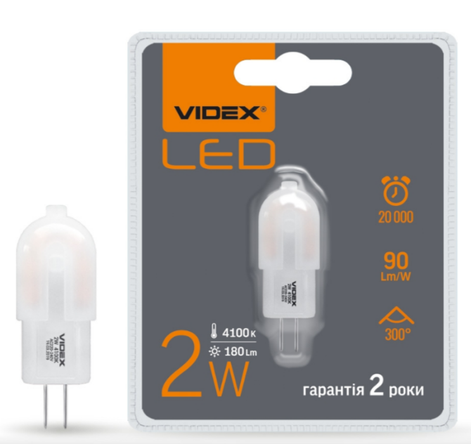 Лампа G4e 2W 4100К 220V LED Videx Житомир - изображение 1