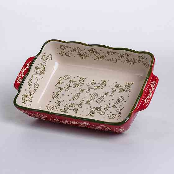 Форма для випікання Vintage 23×14×5 (см) прямокутна форма для випікання в духовці з ручками Червона HM05-09 Київ