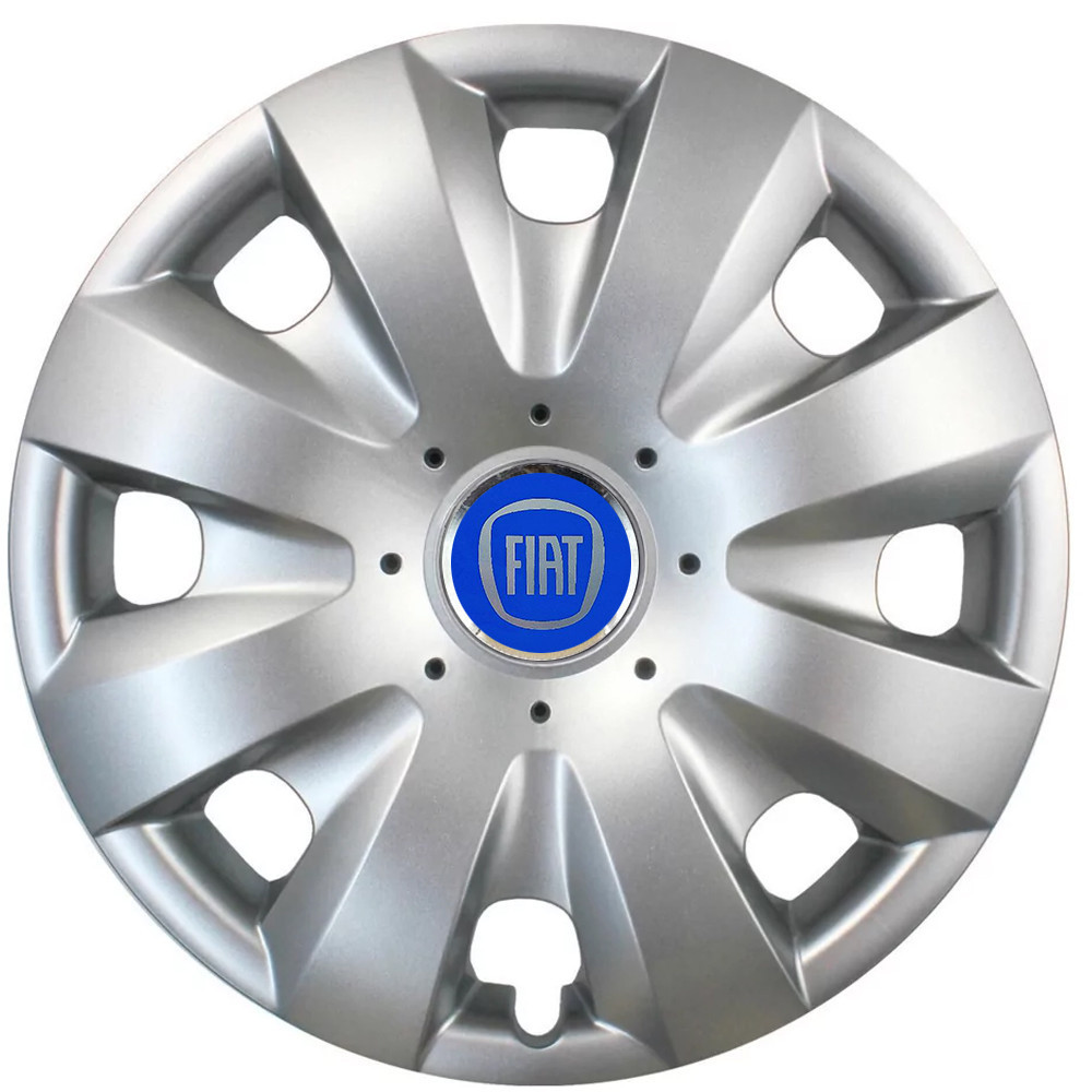 Автомобільні модельні ковпаки R15 Fiat (синій) 321 4шт, SJS, сріблясті Вінниця - фото 1