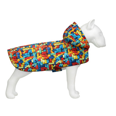 Дождевик для животных WAUDOG Clothes Накидка с капюшоном Блоки S (356-4056) Винница - изображение 1