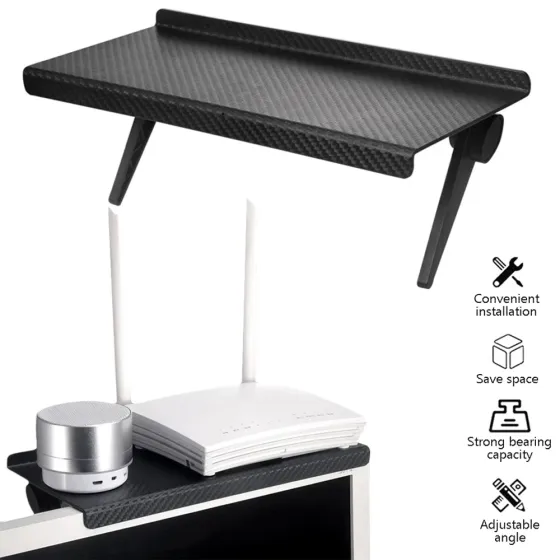 Полка на телевизор монитор S 18×11.3×2.4 см, регулируемая подставка Screen Top Shelf Киев